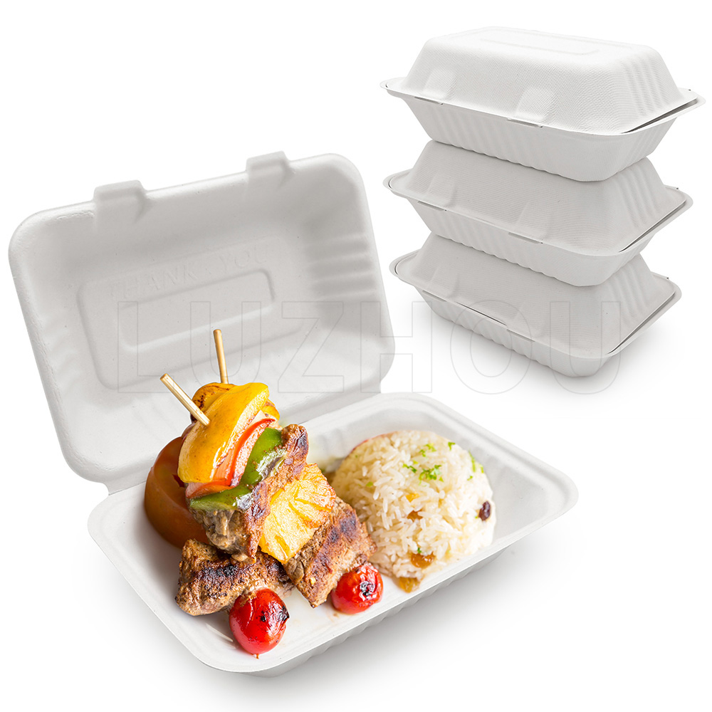 900ml Bagasse Compostable Clamshell Containers