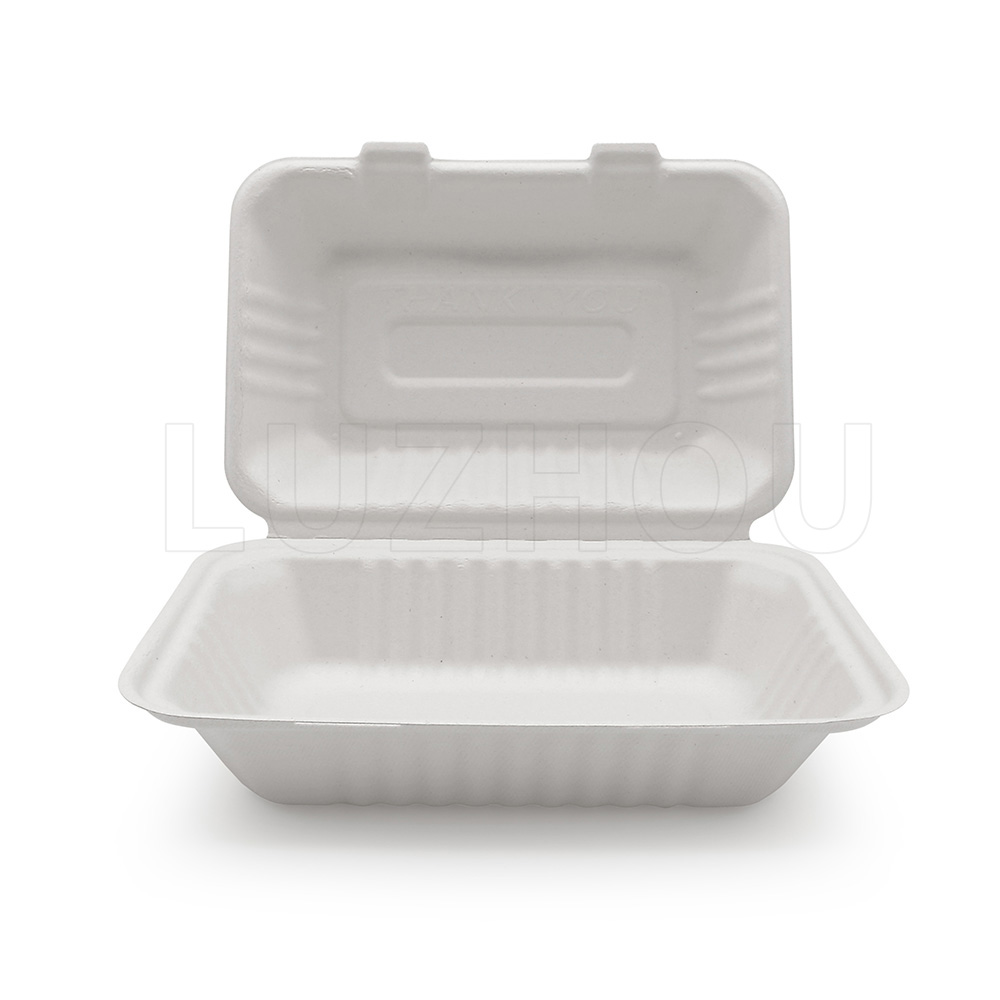 900ml Bagasse Compostable Clamshell Containers